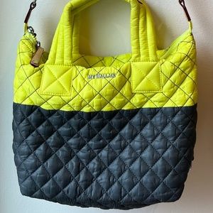 MZ Wallace Small Neon Yellow Magnet Colorblock Sutton Bag